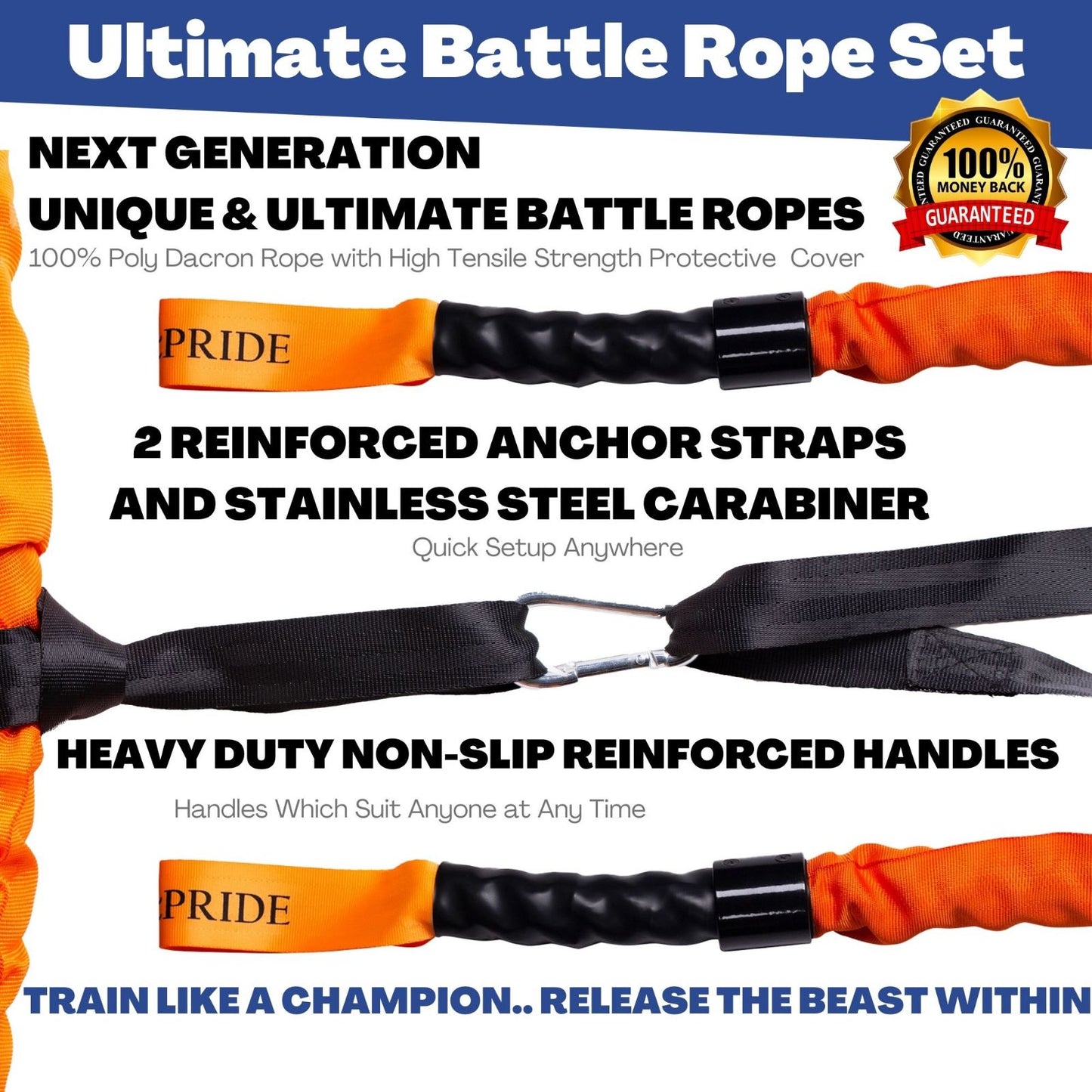 Battle Ropes - 1.5" x 40 Feet