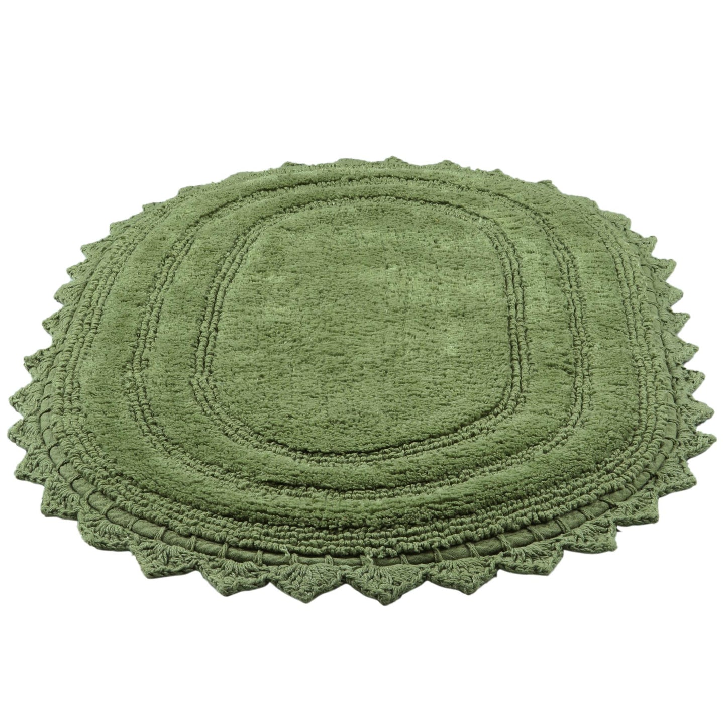 TreeWool - Bath Rug Reversible with Crochet Border (Set of 2)#color_oval-sage-green