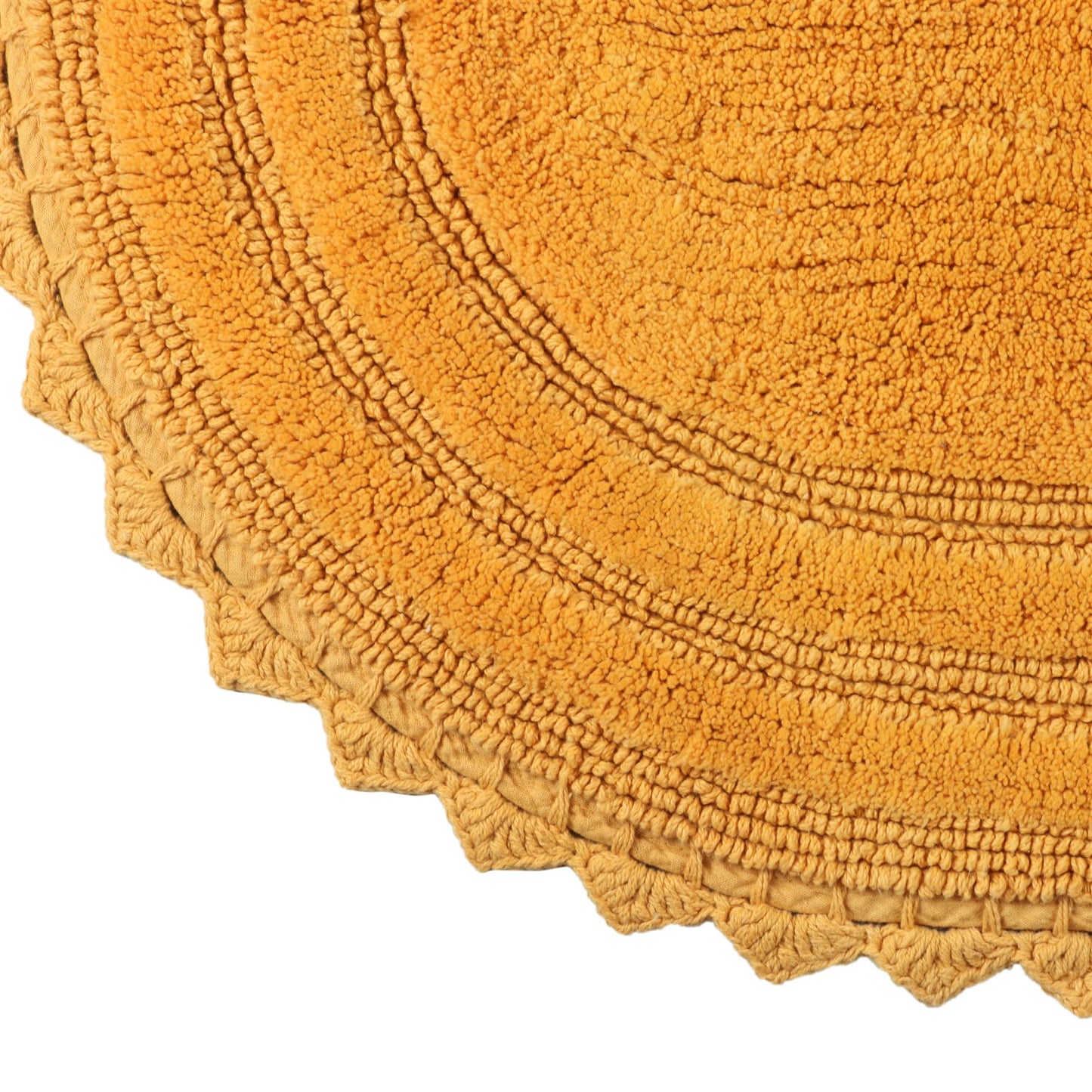TreeWool - Bath Rug Reversible with Crochet Border (Set of 2)#color_oval-mustard