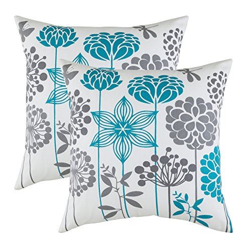 Blossom Accent Decorative Throw Pillow Covers (Pack of 2) - 18 x 18 Inch - TreeWool