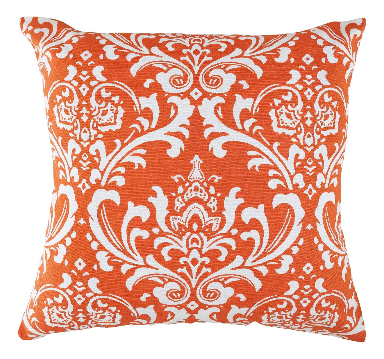 Damask Accent Decorative Throw Pillow Covers (Pack of 2) - TreeWool#color_california-orange
