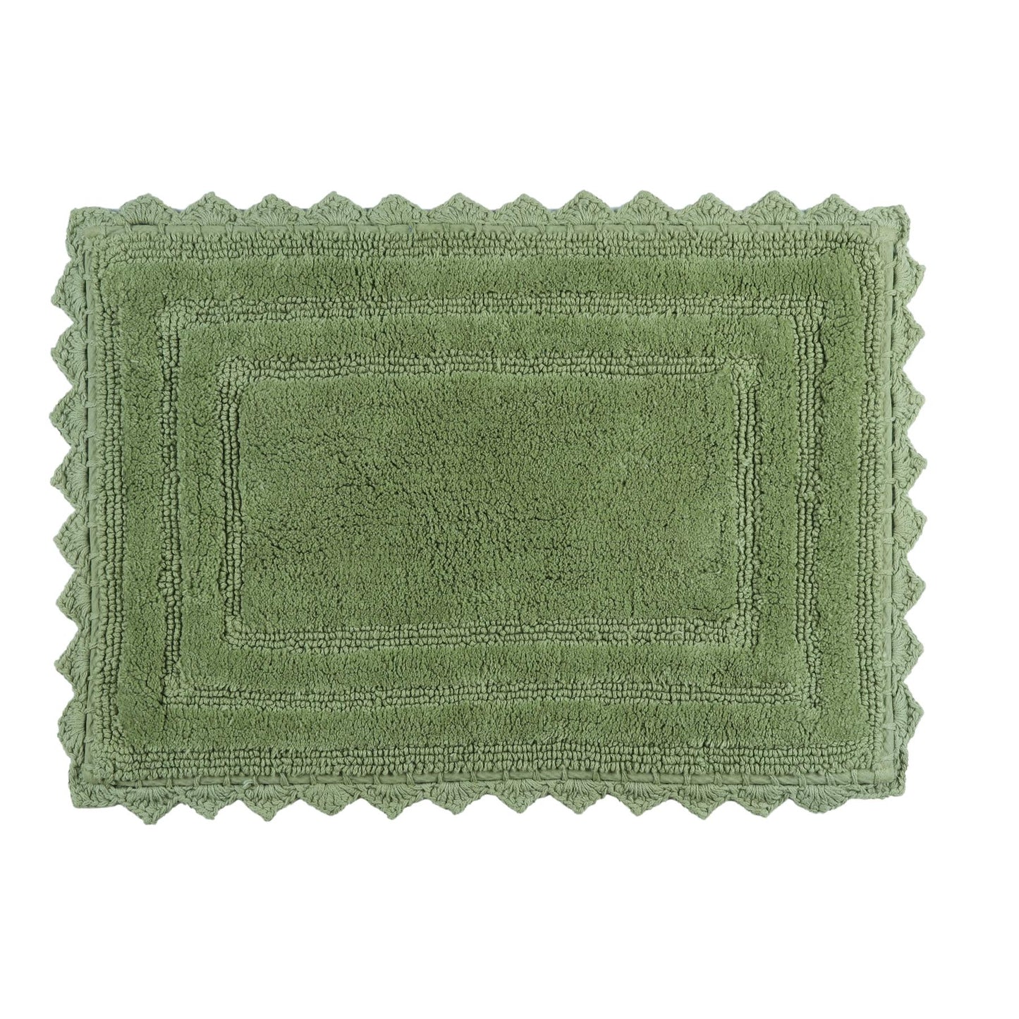 TreeWool - Bath Rug Reversible with Crochet Border (Set of 2)#color_rectangle-sage-green