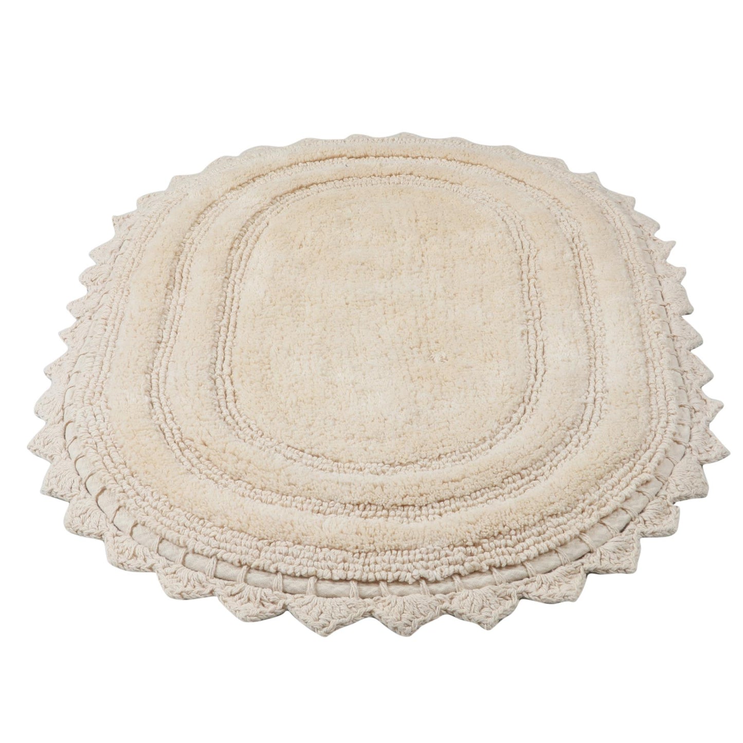 TreeWool - Bath Rug Reversible with Crochet Border (Set of 2)#color_oval-beige