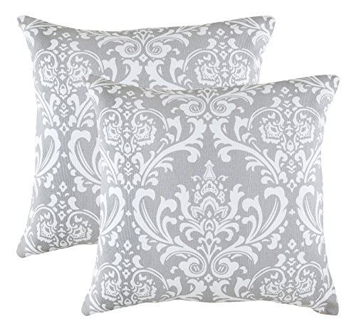 Damask Accent Decorative Throw Pillow Covers (Pack of 2) - TreeWool