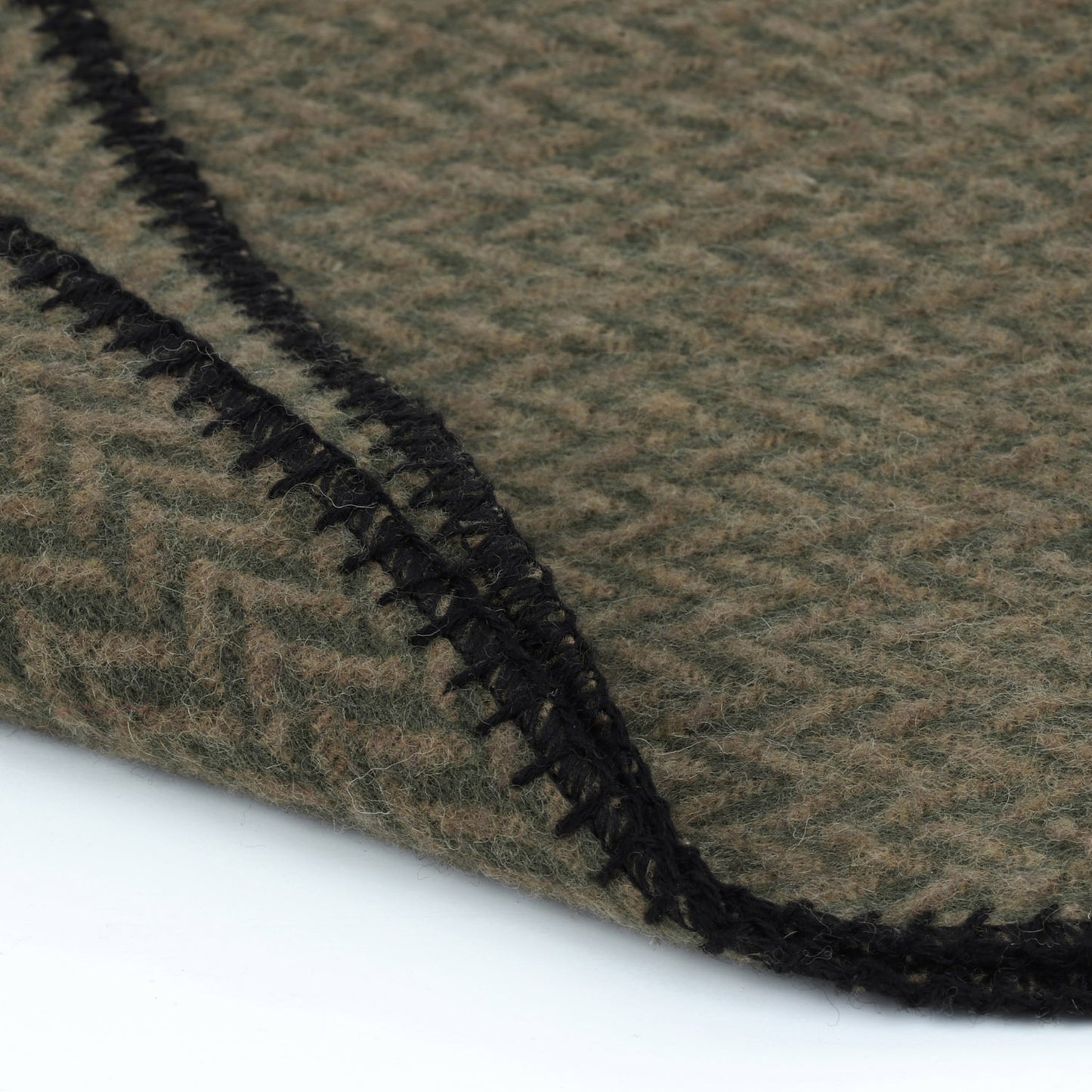 Merino Wool Scarf in Fine Chevron - TreeWool Scarf#color_dark-green-khakhi
