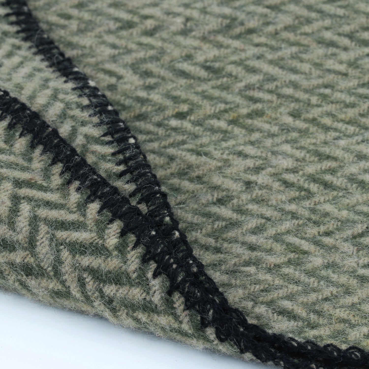 Merino Wool Scarf in Fine Chevron - TreeWool Scarf#color_olive-green-light-camel