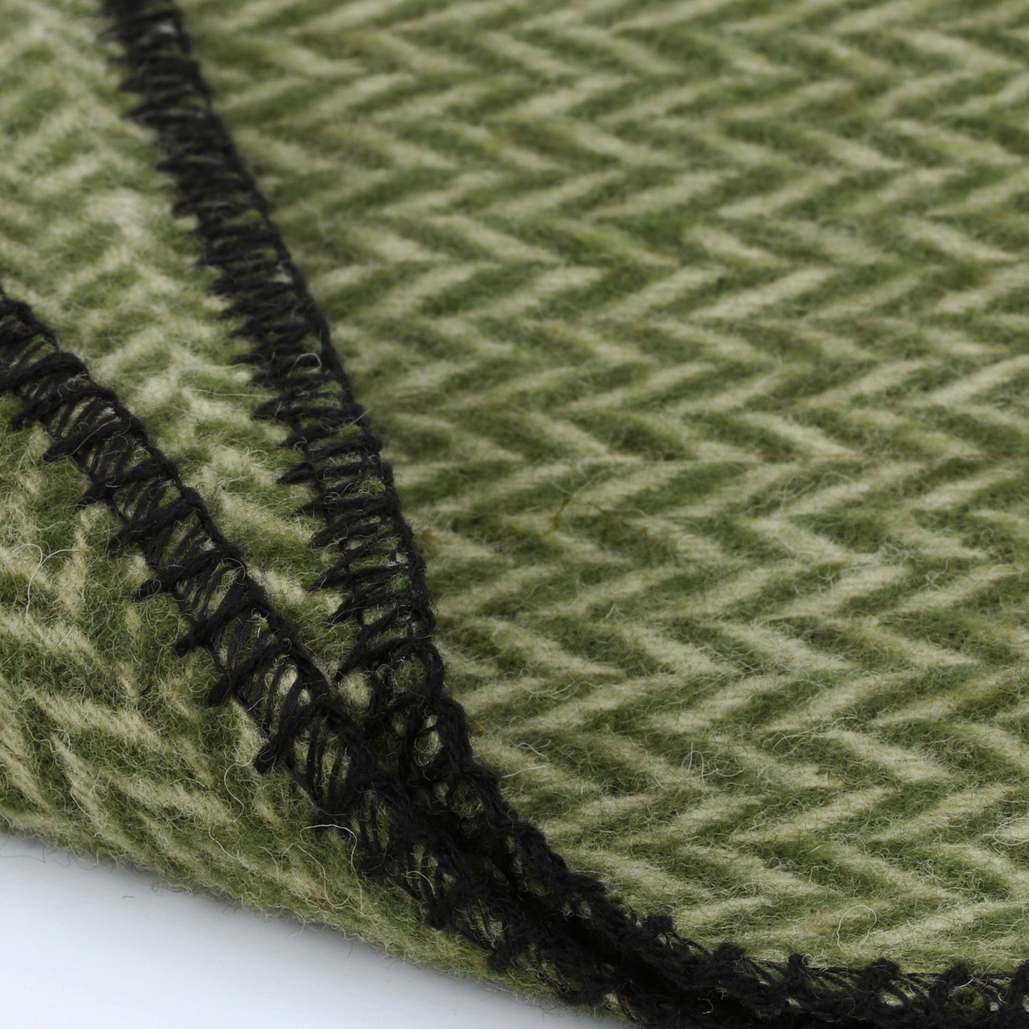 Merino Wool Scarf in Fine Chevron - TreeWool Scarf#color_white-light-green