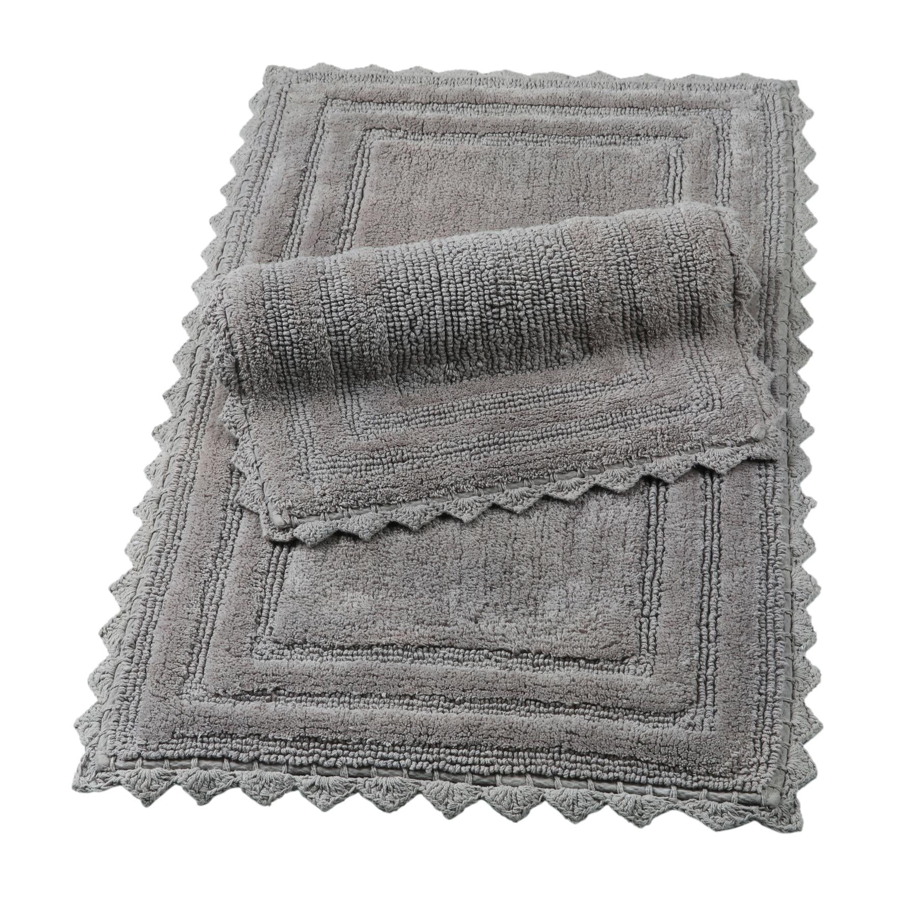 TreeWool - Bath Rug Reversible with Crochet Border (Set of 2)#color_rectangle-gray